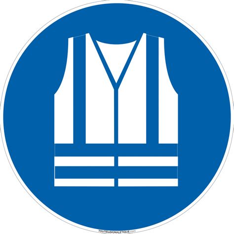 Panneau port du gilet de sécurité obligatoire pictogramme