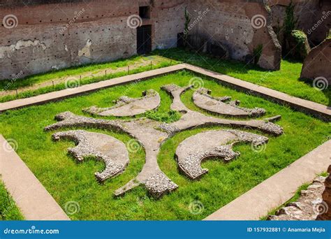 Courtyard Garden Of The Ancient Ruins Of The Domus Augustana On