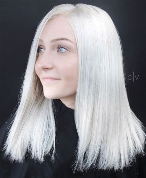 Silver Blonde Hair Bleach Blonde Hair Platinum Blonde Hair Medium Long Hair Medium Hair
