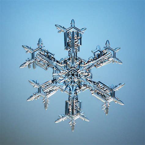 Macro Snowflake Ice Crystals Present Natural Stock Image