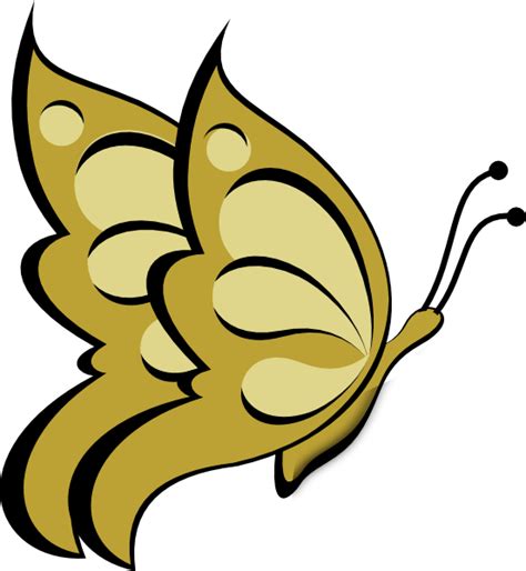 Golden Butterfly Clip Art