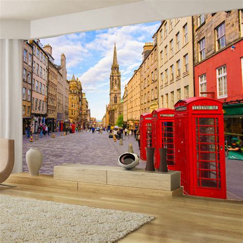 Custom Mural Wallpaper City Street Building Free Shipping Bvm Home