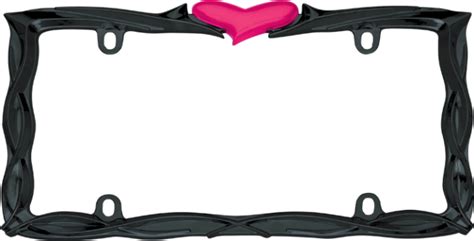 SASSY!! Pink Heart and Black Metal License Plate Frame | License plate frames, License plate ...