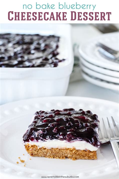 In the summer heat, you reach for lighter foods. This Easy No Bake Blueberry Cheesecake Dessert is a light ...