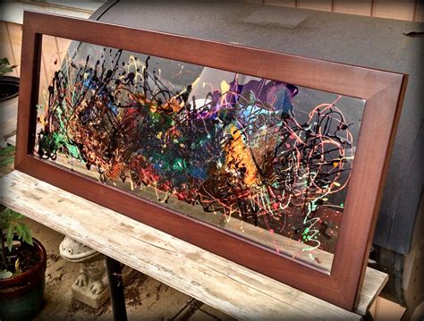 Glass Abstract Acrylic Painting On Glass Glass Art Framed