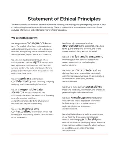 Free 10 Ethical Statement Samples Approval Research Considerations