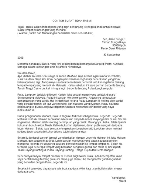 Pdf Contoh Surat Tidak Rasmi Dokumentips