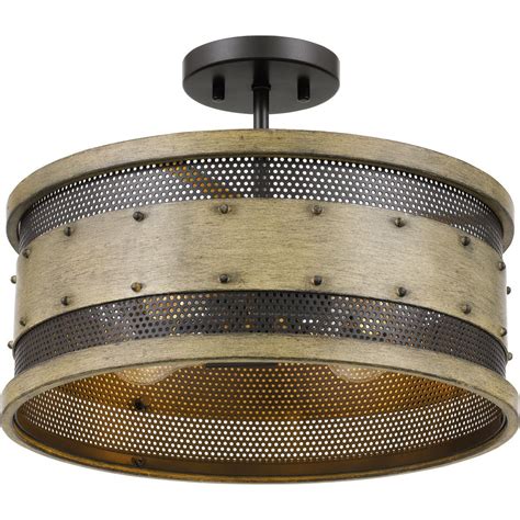 Check Out Perforated Farmhouse Semi Flush Ceiling Light From Shades Of