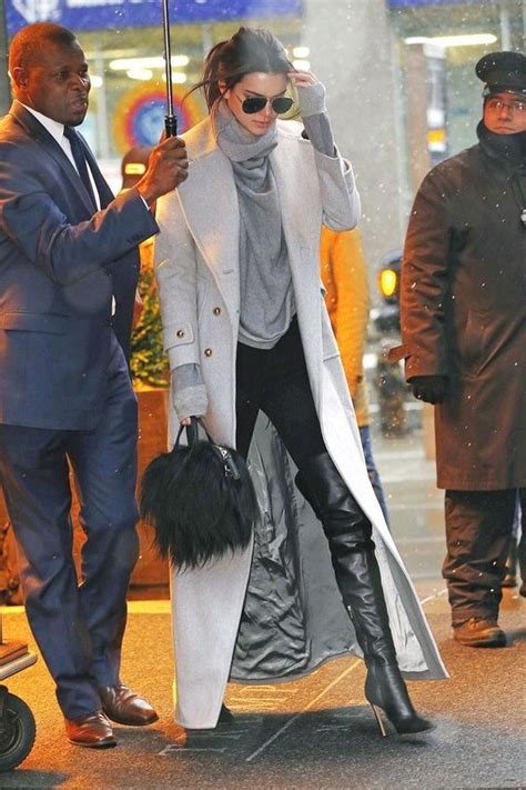 Kendall Jenner Over The Knee Boots Outfit With Thigh High Boots