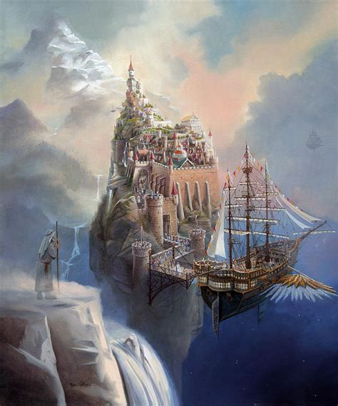 Flying Castle Painting By Dan Nelson Pixels