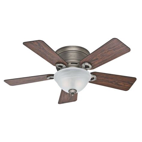 Hunter 42 In Antique Pewter Indoor Flush Mount Ceiling Fan With Light