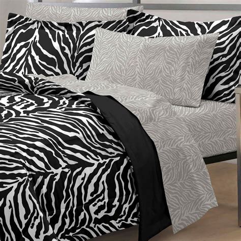 But, put it with a zebra print and you have a wild purple and black bedding set fit for a queen. Zebra Stripe Bedding Set Black White Animal Print Bed-in ...