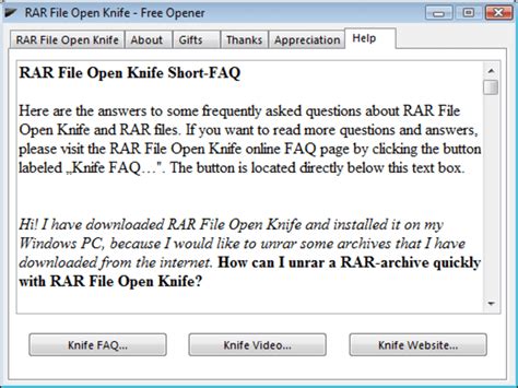 Rar File Open Knife İndir