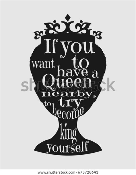 Vintage Queen Silhouette Medieval Queen Profile Stock Illustration