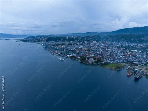Ambon Maluku Indonesia Beautidul Cityscape With The Amboina Bay As