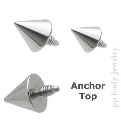 14g 316l Surgical Steel Internally Threaded Spike End Dermal Anchor Top Part Ebay