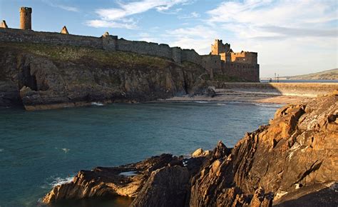 Peel Castle And Fenella Beach The Beach Was Created By A Causeway