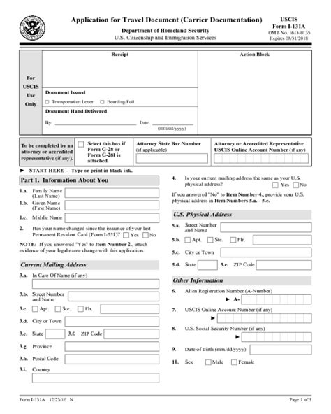 Form I-131A - Edit, Fill, Sign Online | Handypdf