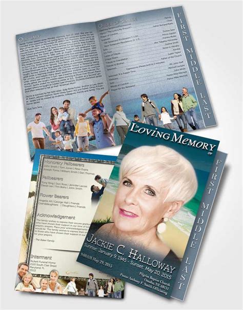 Ocean Beach Funeral Program Templates Archives • Funeralparlour