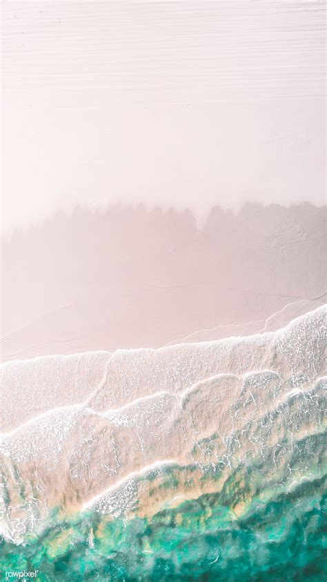 White Sand Beach Mobile Phone Wallpaper Drone Shot Premium Image By