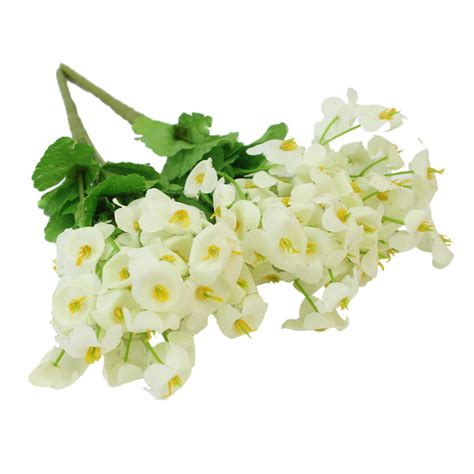 2 Bouquet Lifelike Artificial White Campanula Flower Wedding Party Home