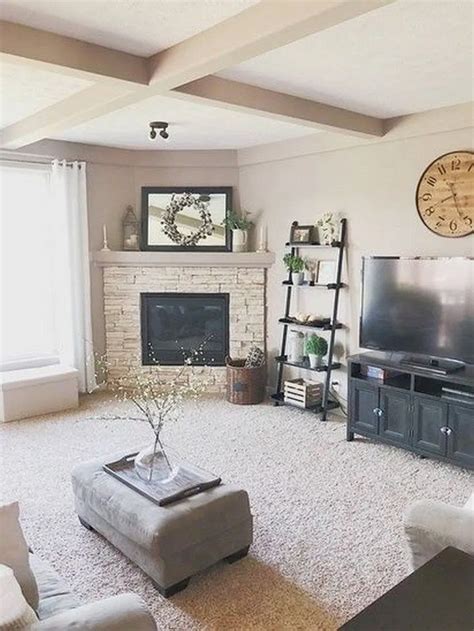 39 Stunning Corner Fireplace Design For Living Room Farm House Living