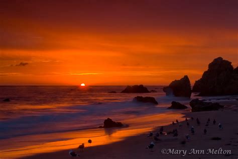 Sunset At El Matador Beach Malibu California Mary Ann Melton