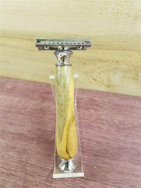 double edged safety razor stand and brush kit made from etsy safety razor stand feather