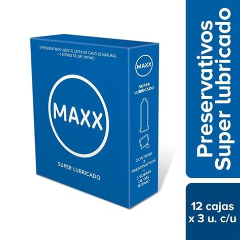 Maxx Preservativo Súper Lubricado 12 Cajas De 3 Unidades Maxx