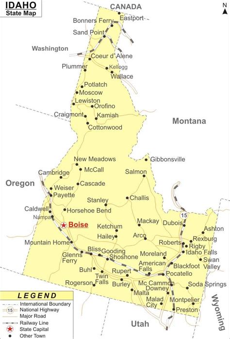 All Idaho Cities Map