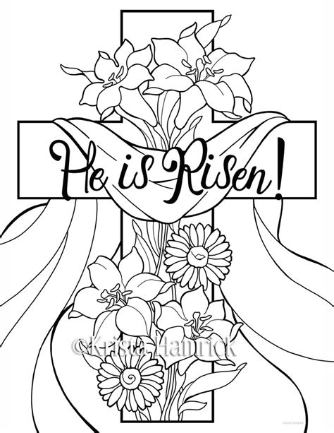 He Is Risen 2 Easter Coloring Pages For Children Etsy New Zealand