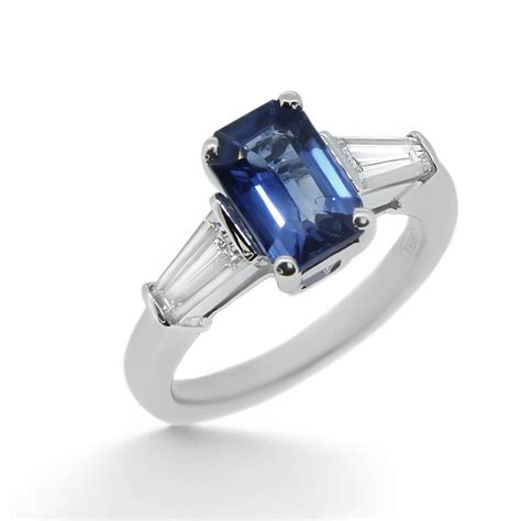 Sapphire And Baguette Diamond Ring Haywards Of Hong Kong