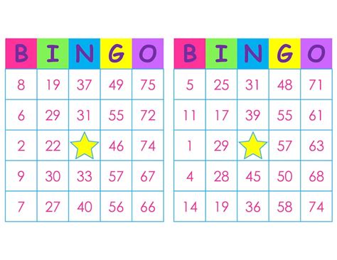 Bingo Cards 1000 Cards Prints 2 Per Page Immediate Pdf Etsy