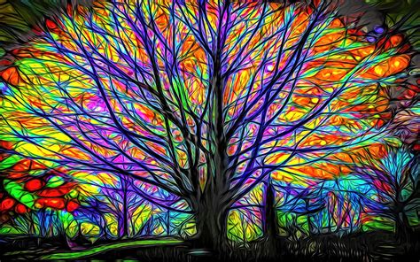 Colorful Tree Art Wallpaper Posted By Michelle Anderson