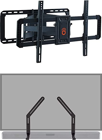 Echogear Full Motion Tv Wall Mount And Sound Bar Mounting Bracket For Big Tvs Up To