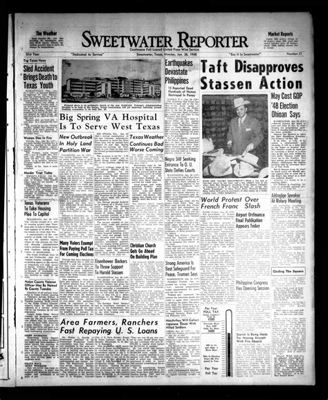 Sweetwater Reporter (Sweetwater, Tex.), Vol. 51, No. 21, Ed. 1 Monday
