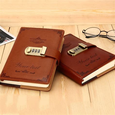 Ruize Creative Leather Journal Dairy Notebook With Lock Password Book