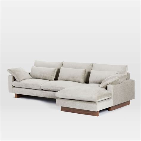 The fabric is called performance washed canvas. Harmony 2-Piece Chaise Sectional | west elm UK