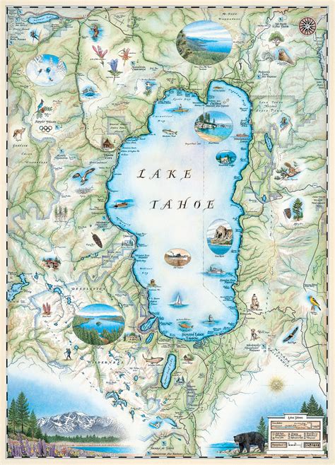 Lake Tahoe Map Lake Tahoe Area Maps Detailed Lake Tahoe Area Map By