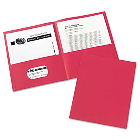 File Ez Two Pocket Folders Red 25 Pack Textured Paper Letter Size