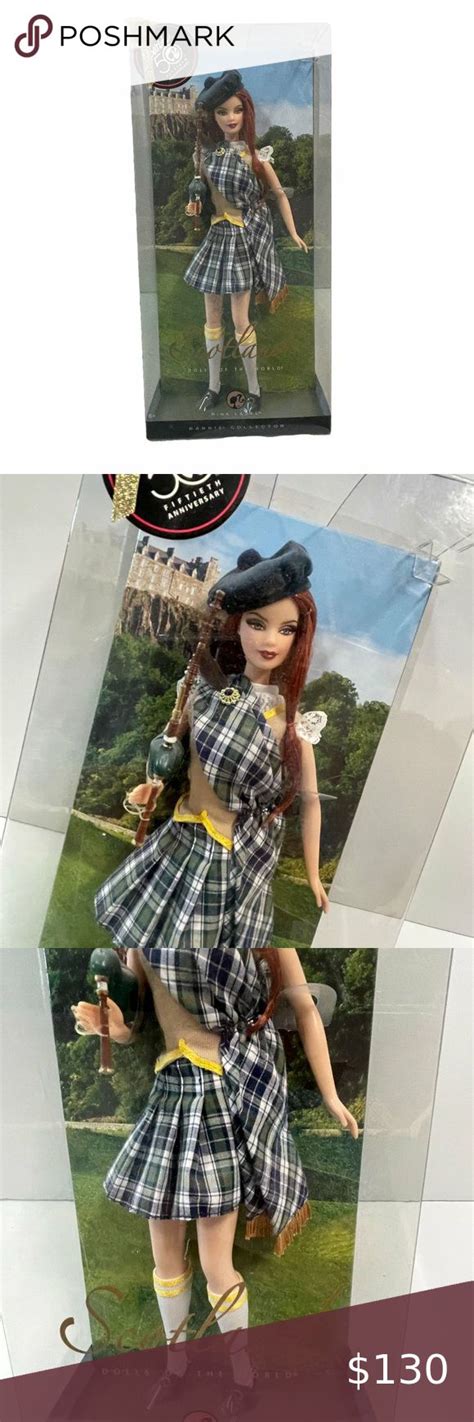scotland barbie doll scottish dolls of the world pink label 50th anniversary