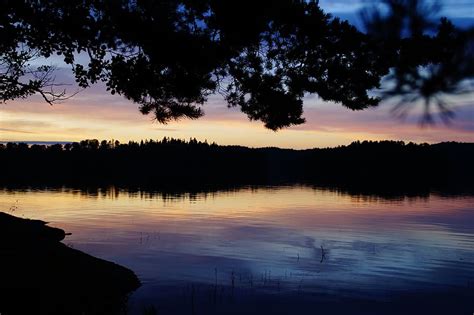 Abendstimmung Sunset Lake Sweden Förjön Lake Idyll Evening Sky