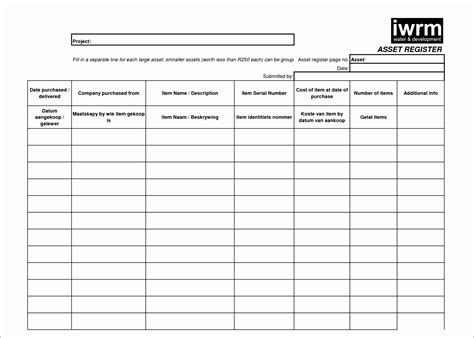 Fixed Asset Register Template Excel Free Free Printable Templates