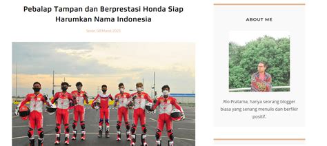 Pebalap Tampan Dan Berprestasi Honda Siap Harumkan Nama Indonesia