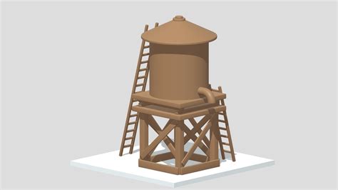 Farm Wooden Water Tower Buy Royalty Free 3d Model By Philip Storm