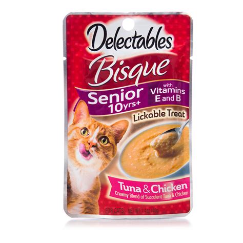 Delectables™ Lickable Treat Bisque Senior 10 Tuna And Chicken Hartz