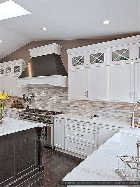 The dual elements make the backsplash unique, and the darker marble flows effortlessly with. Modern White Gray Subway Marble Backsplash Tile | Kitchen ...