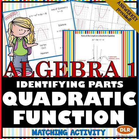 Identifying The Parts Of The Quadratic Equation Matching Activity