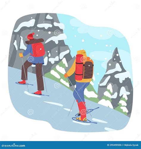 Adventurous Characters Embrace The Chill Donning Warm Gear To Hike