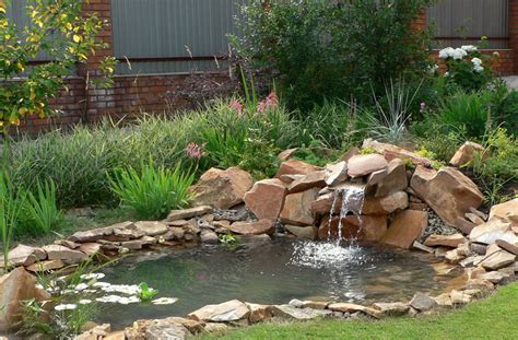 Entertaining backyard arrangement, 3d render. Pictures Of Small Garden Ponds And Waterfalls | Pool ...